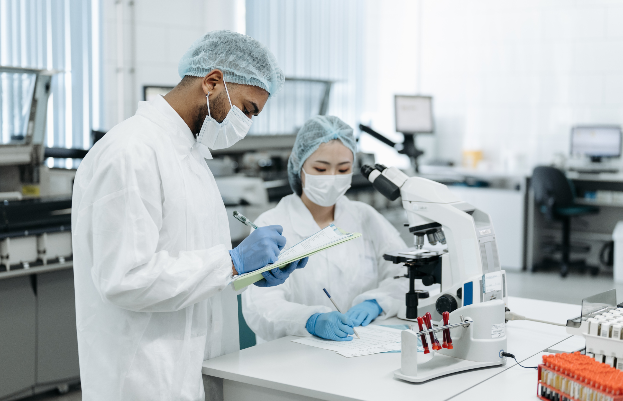 Lab technicians working on innovations in medicine